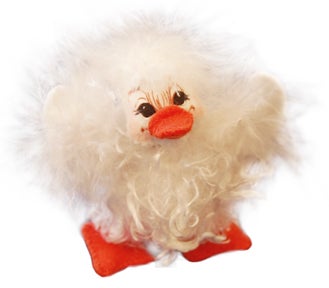 3-inch Fluffy White Duck