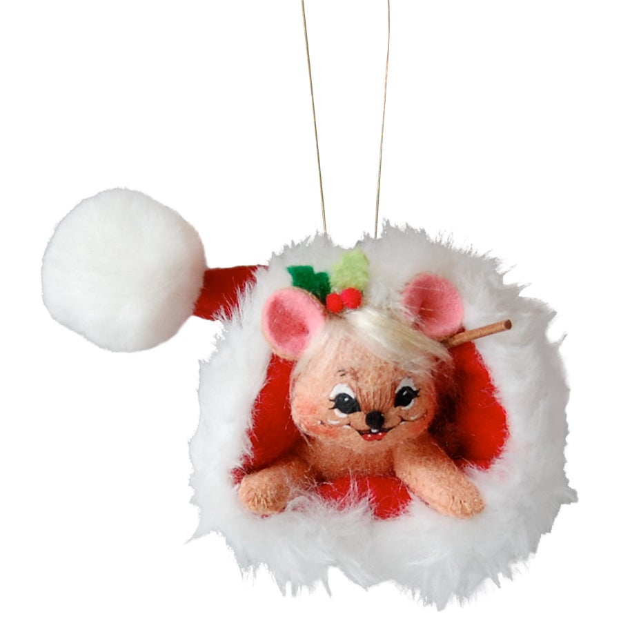 3in Mouse in Santa's Hat