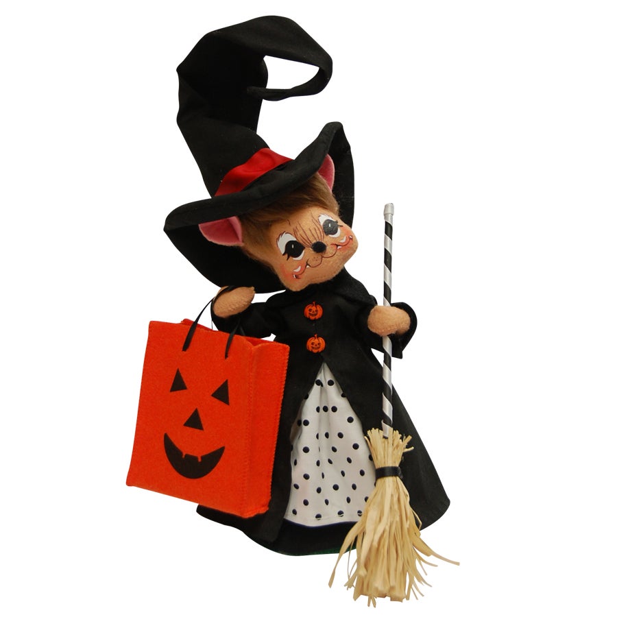 8in Polka Dot Witch Mouse