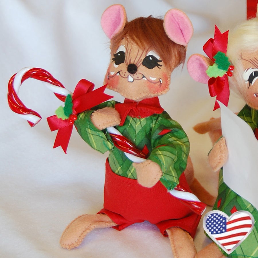 6in "Calvin" Candycane Mouse