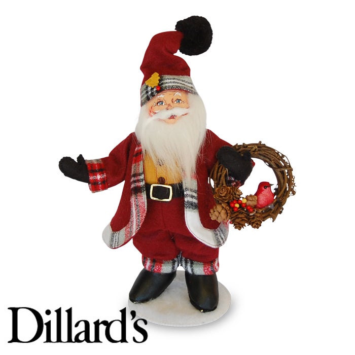 9-inch Plaid Tidings Santa