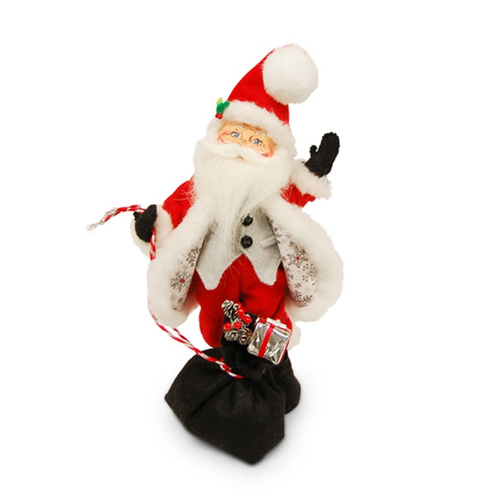 9 inch silver snowflake santa