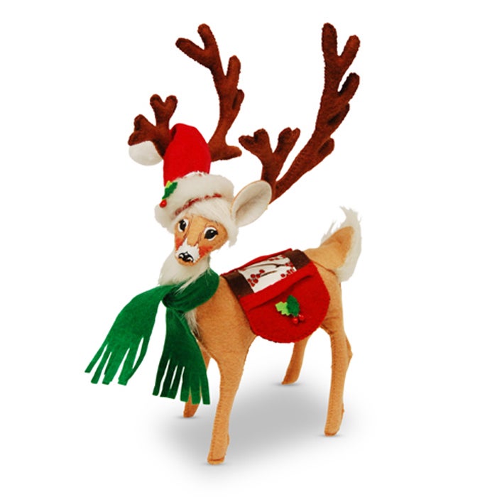 8 inch winter berry reindeer