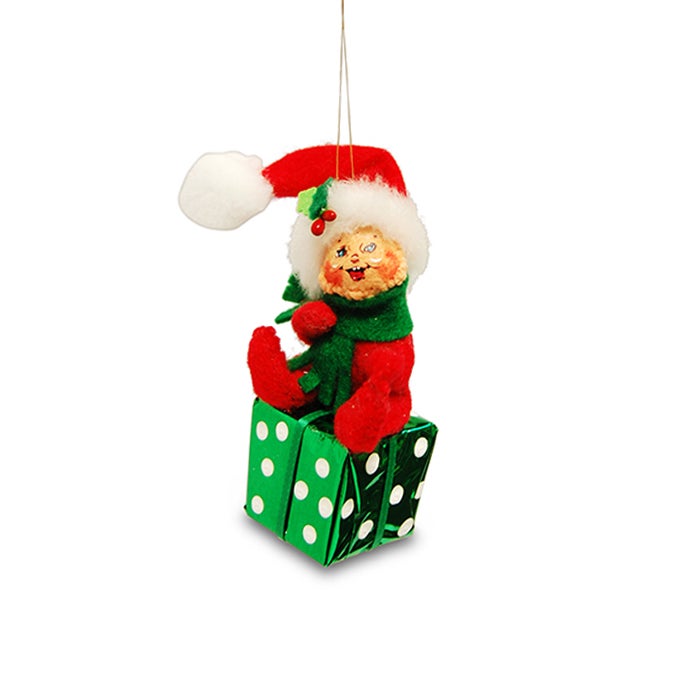 3 inch christmas kid on gift