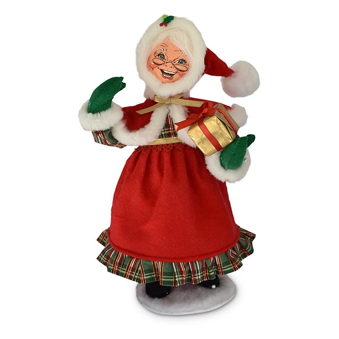 13 inch plaid tidings mrs santa