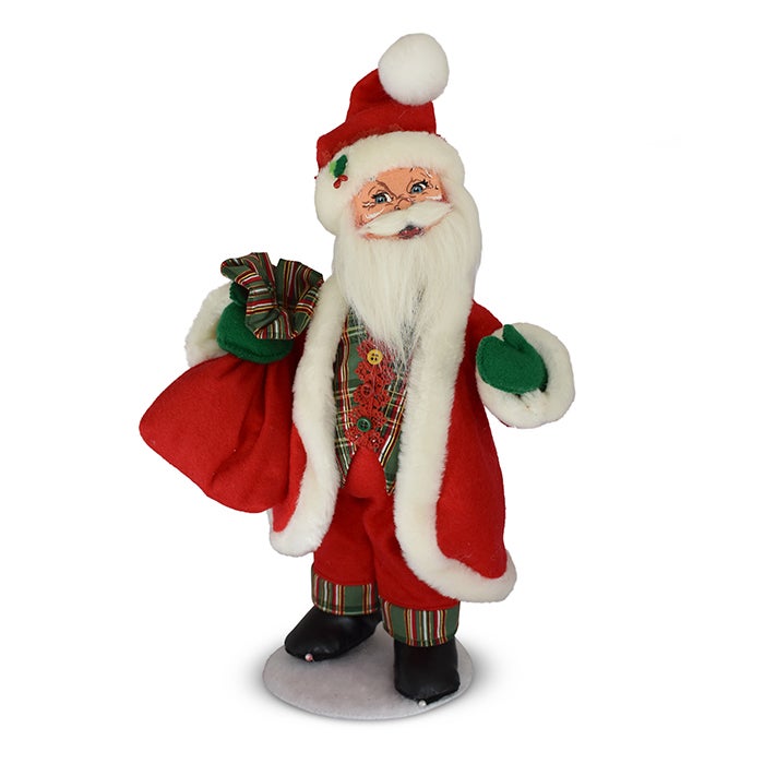 15 inch plaid tidings santa