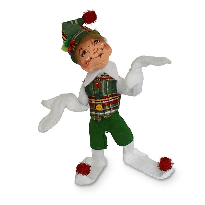 5 inch plaid tidings elf white