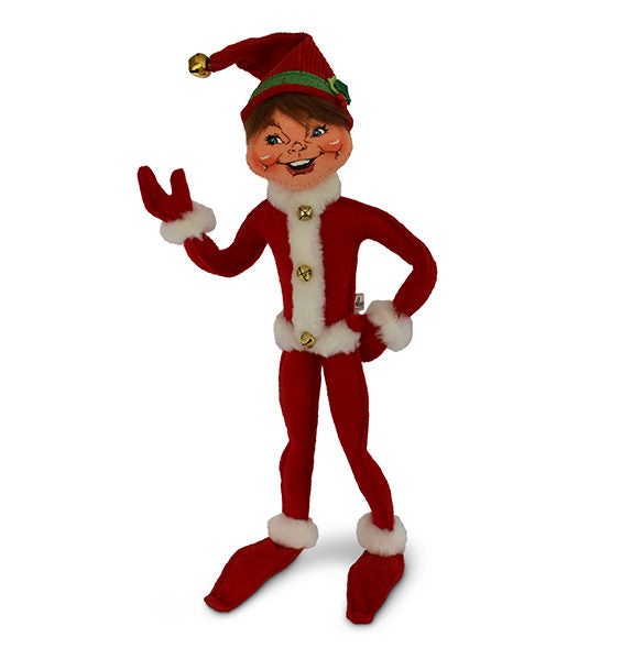 14 inch jinglebell elf - red