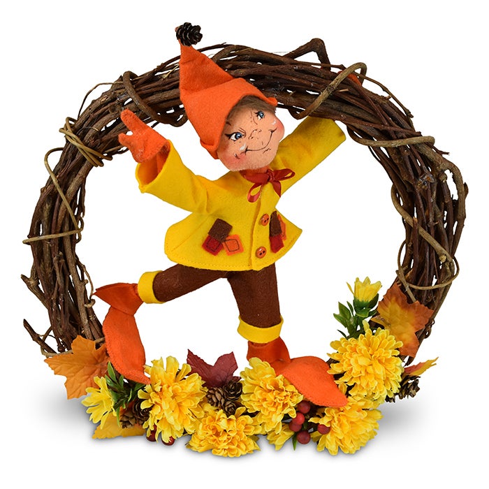 861118 12in Autumn Elf 12 inch autumn wreath elf exclusive design
