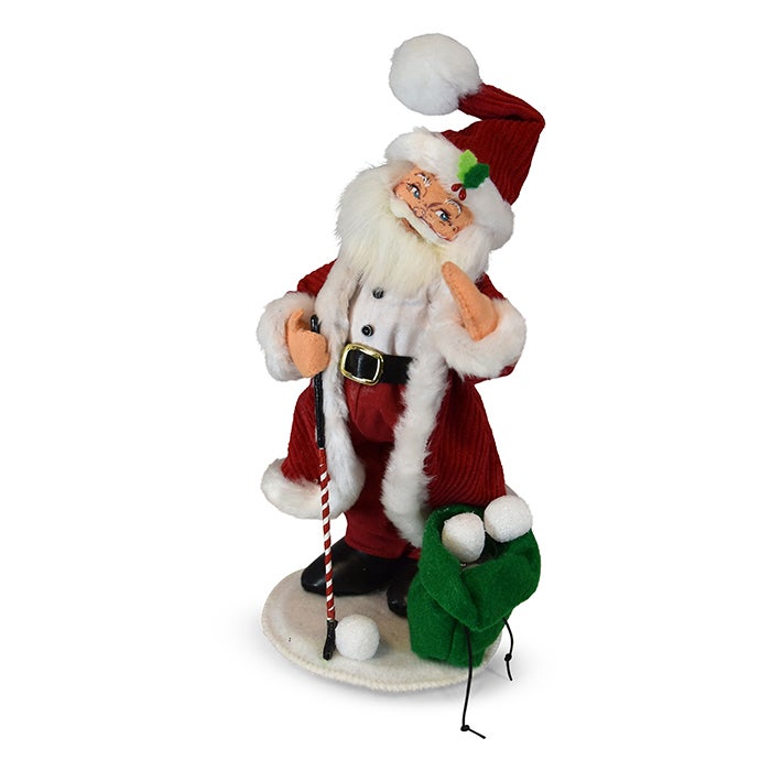 9 inch snow fun golfing santa
