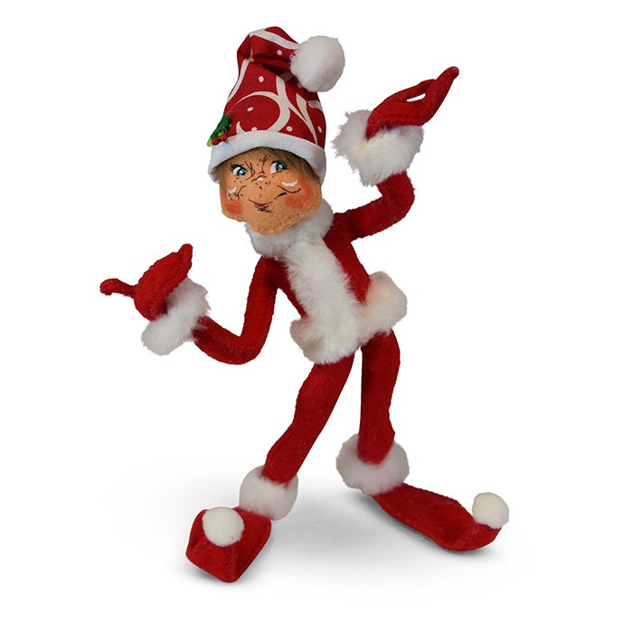 9 inch christmas swirl elf red