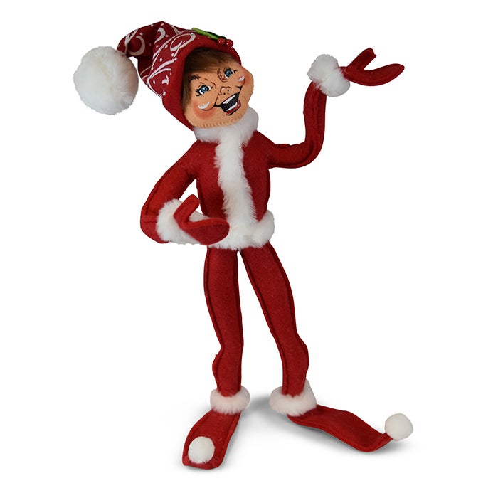 14 inch christmas swirl elf red