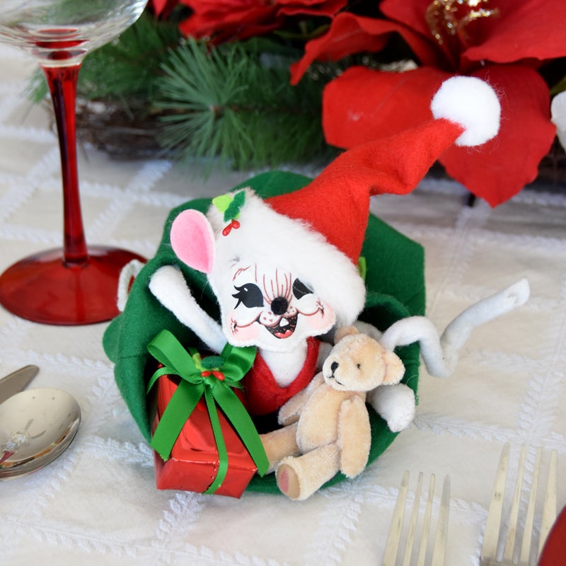 611220 6in Very Merry Mouse in Santa's Bag-WEB