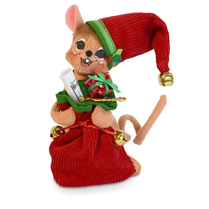 610518 6in Jingle Bell Santa Mouse