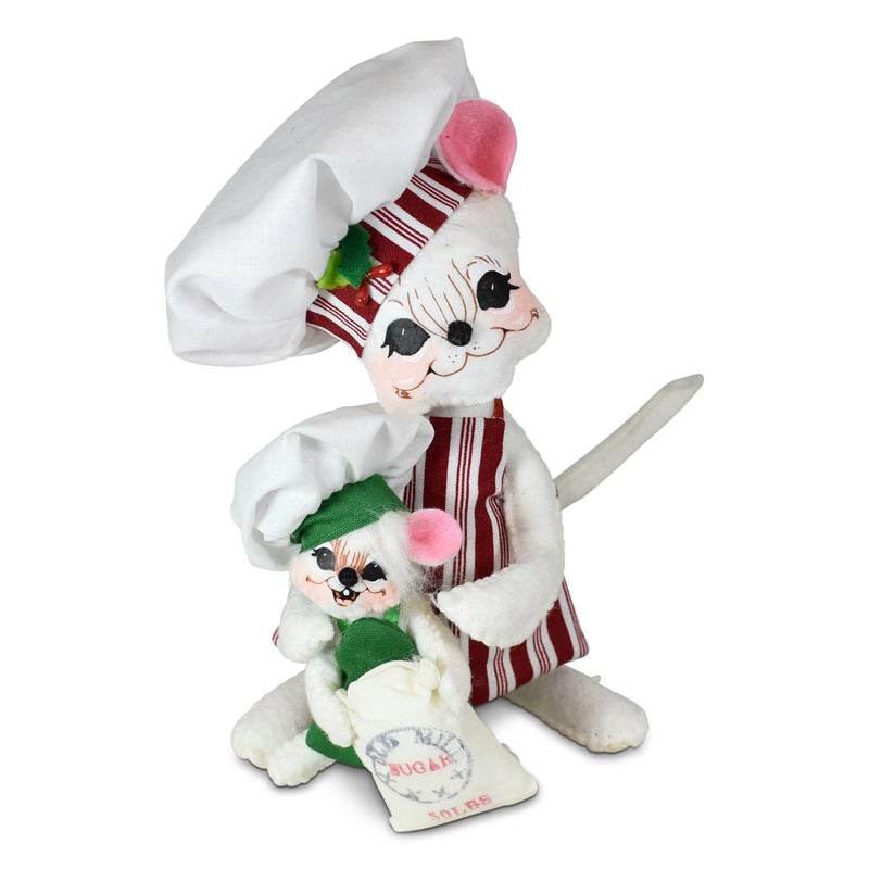 611521 6in Christmas Candy Chef Mice