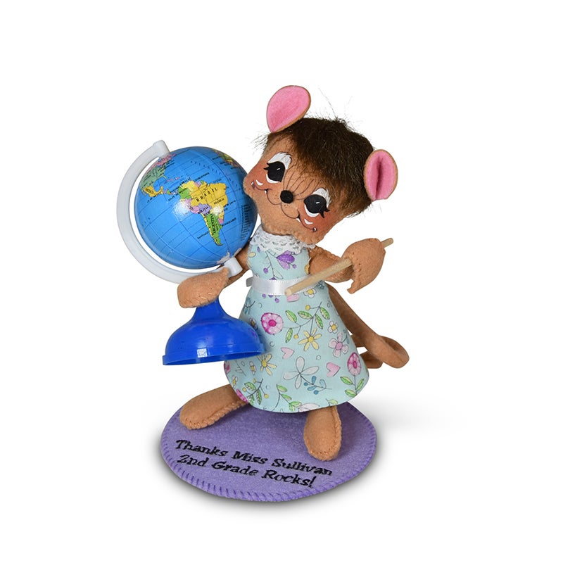 6in Teacher Mouse-embroidered base