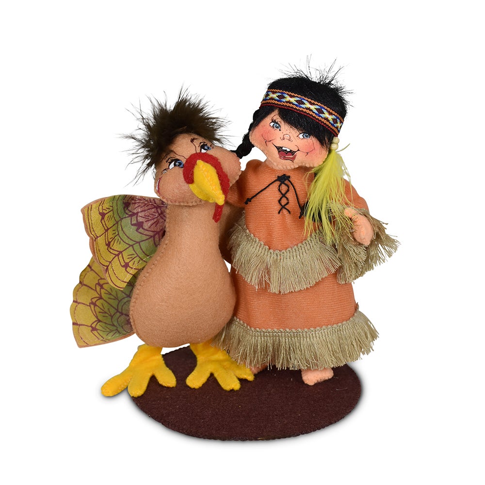361623 6in Indian Girl with Turkey 6in Indian Girl with Turkey