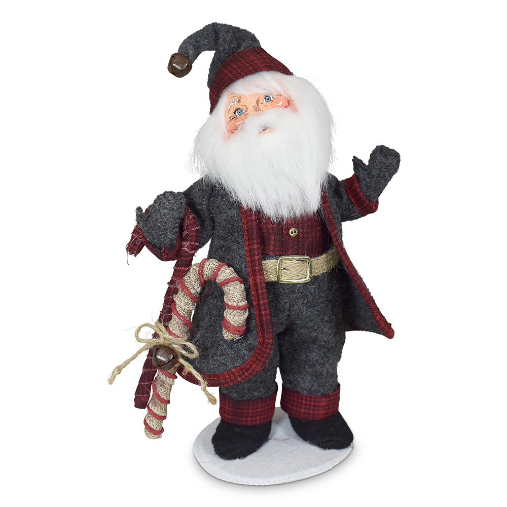 410123 9in Plaid and Pine Santa