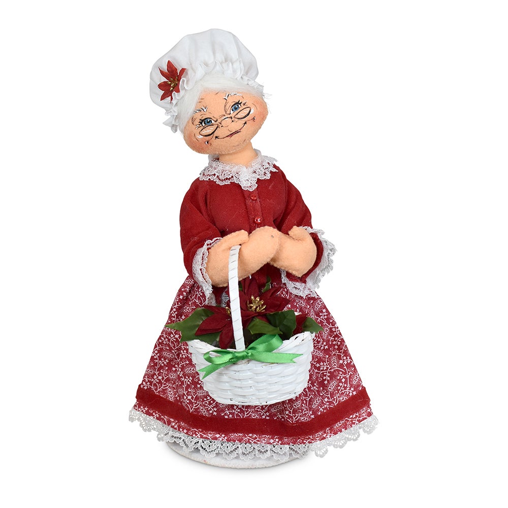 410623 13in Poinsettia Mrs Santa 13in Poinsettia Mrs Santa