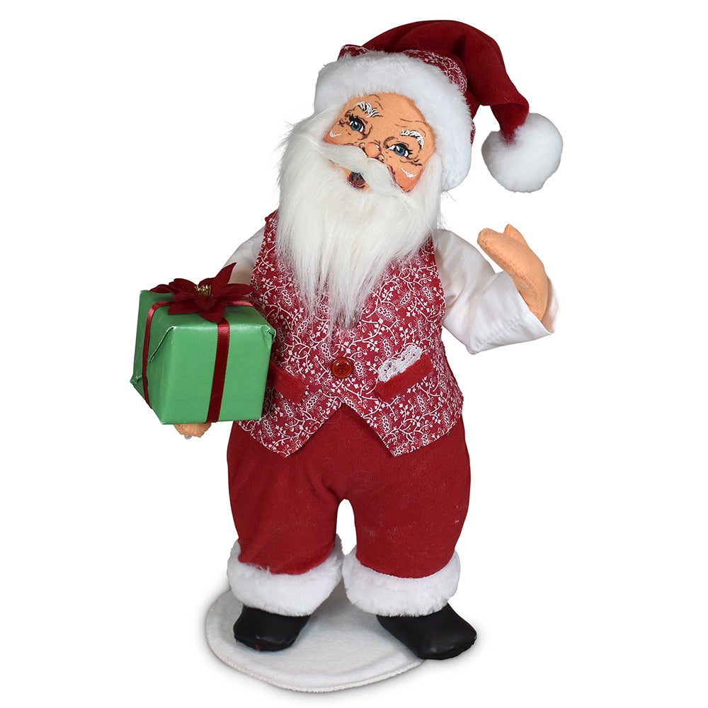 410723 15in Poinsettia Santa 15in Poinsettia Santa