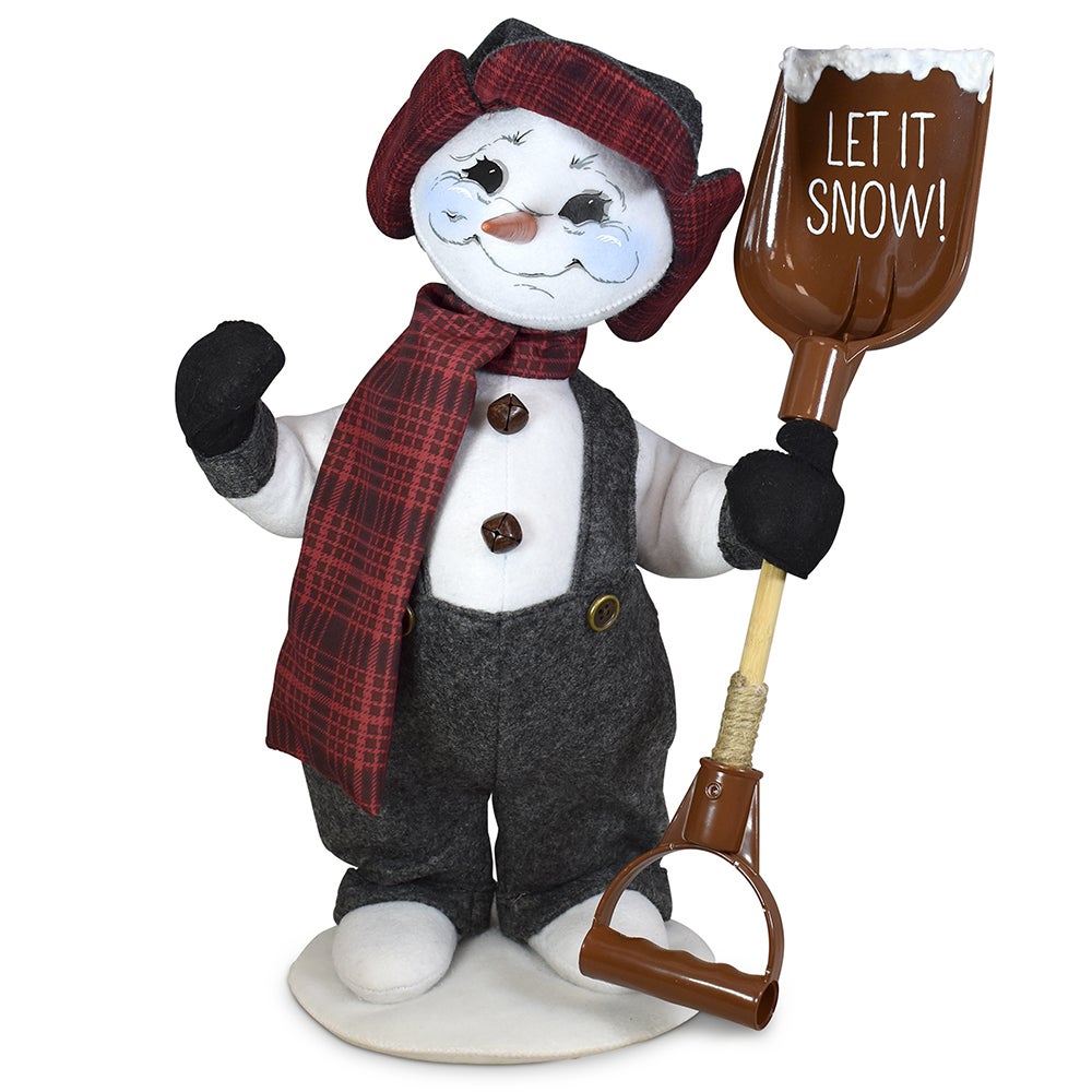 560323 15in Plaid and Pine Snowman 15in Plaid and Pine Snowman