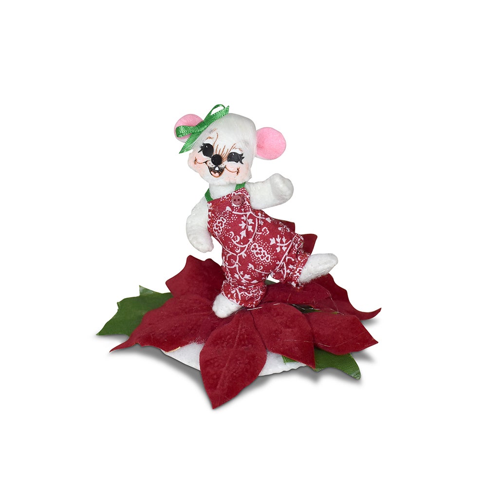 610023 3in Playful Poinsettia Mouse 3in Playful Poinsettia Mouse