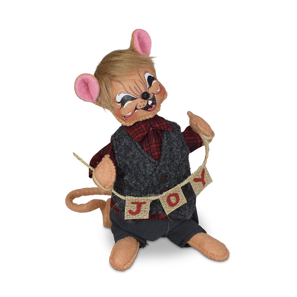 611723 6in Plaid and Pine Boy Mouse 6in Plaid and Pine Boy Mouse