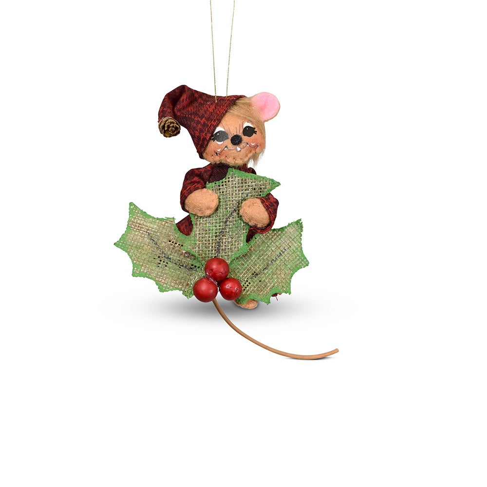 710523 3in Plaid and Pine Nightshirt Mouse