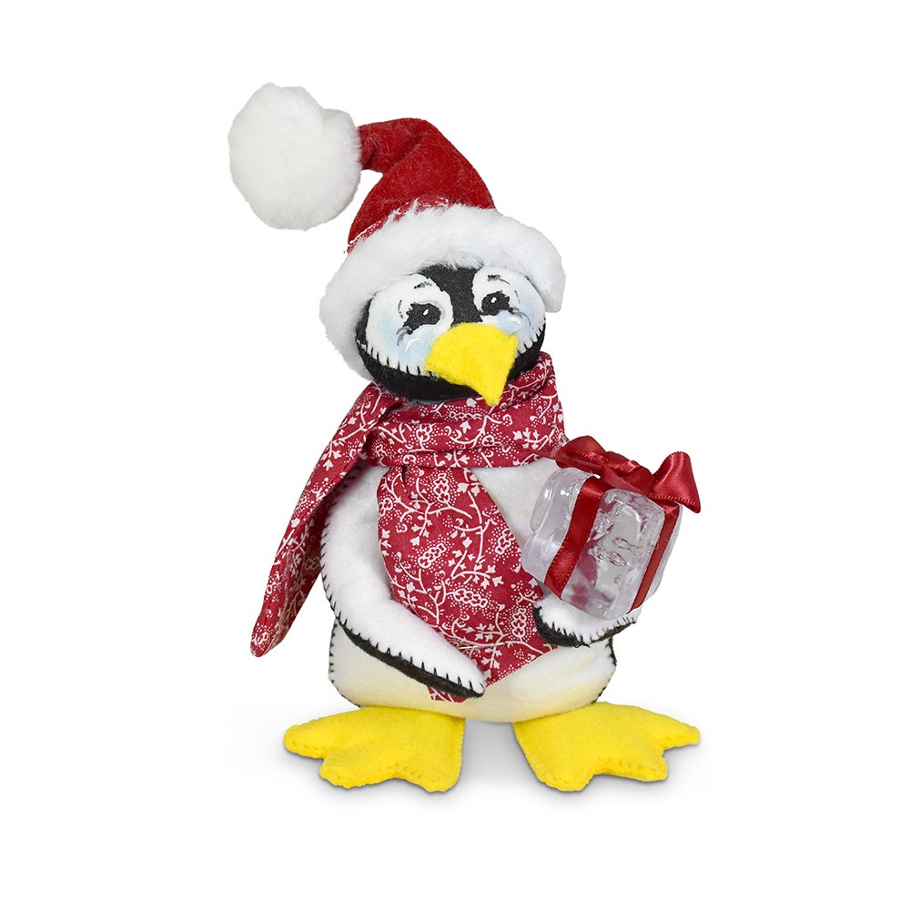 760923 7in Poinsettia Penguin