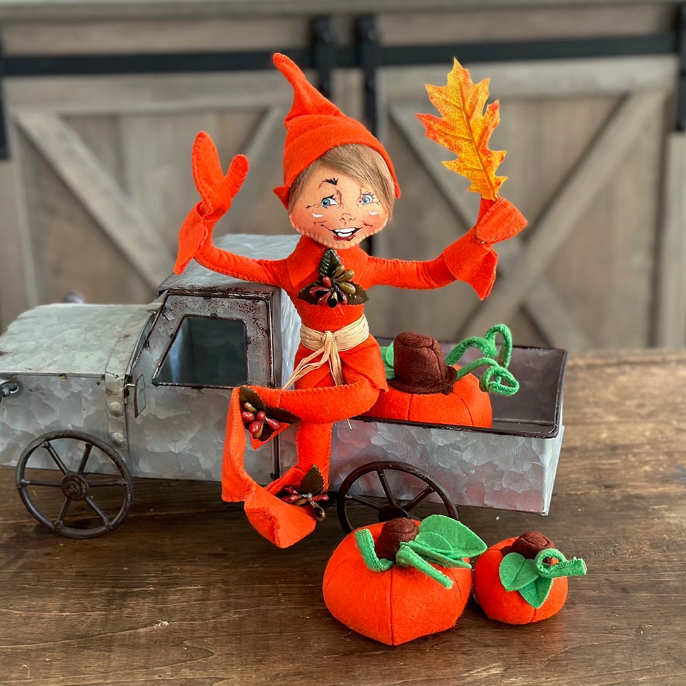 12in Orange Autumn Elf with Pumpkins-WEB